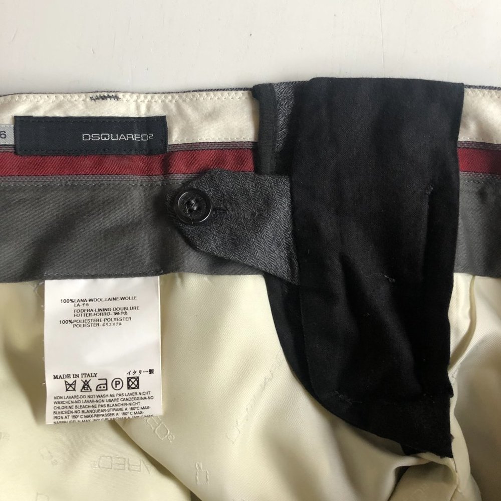 Beautiful Vintage DSQUARED Cropped Low Rise Wool Trousers - Picture 10 of 11